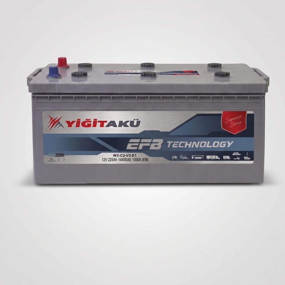 Yiğit 12V 225 Ah (Amper) EFB Akü