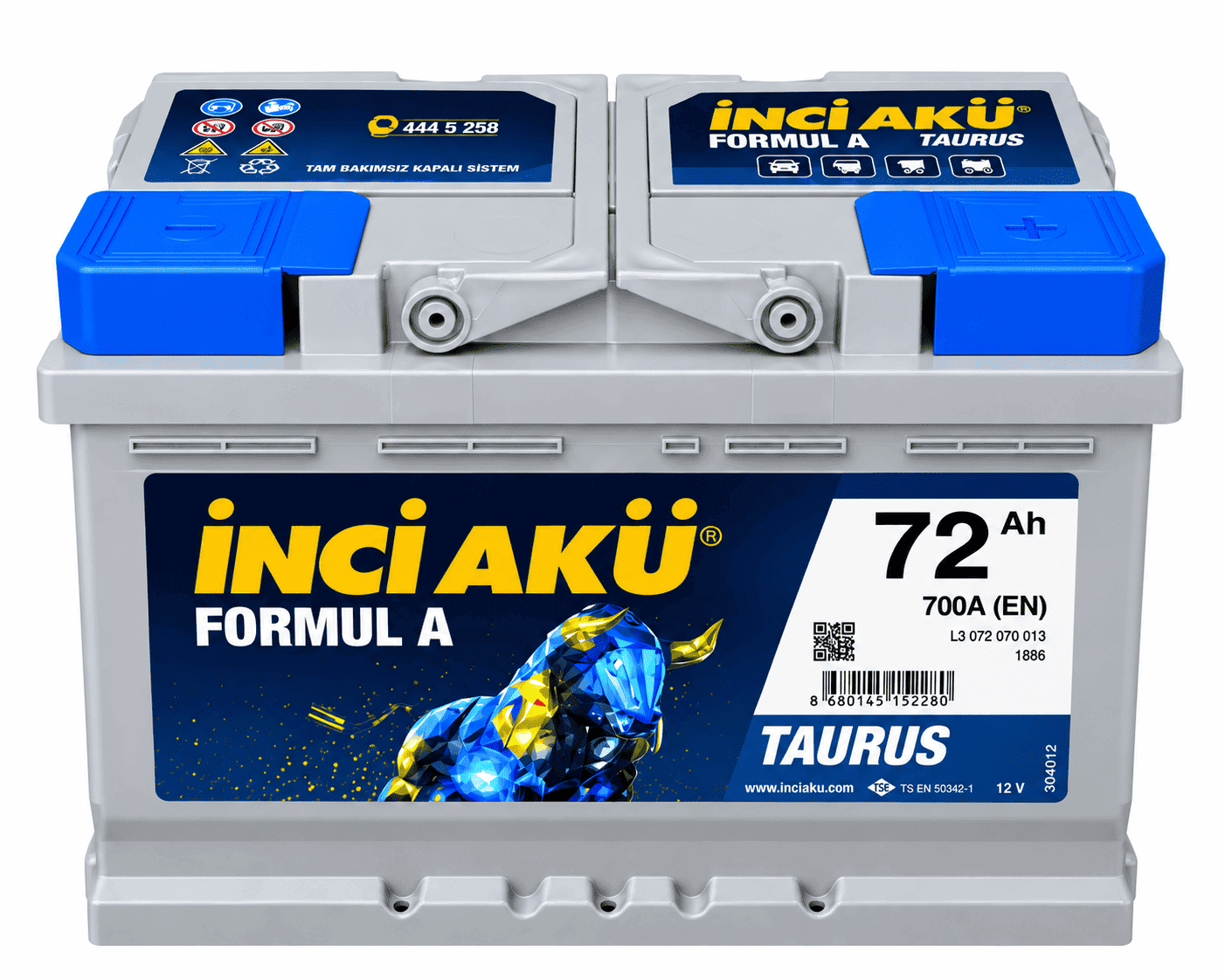 İnci 12V 72 Ah (Amper) 700 A (EN) Akü