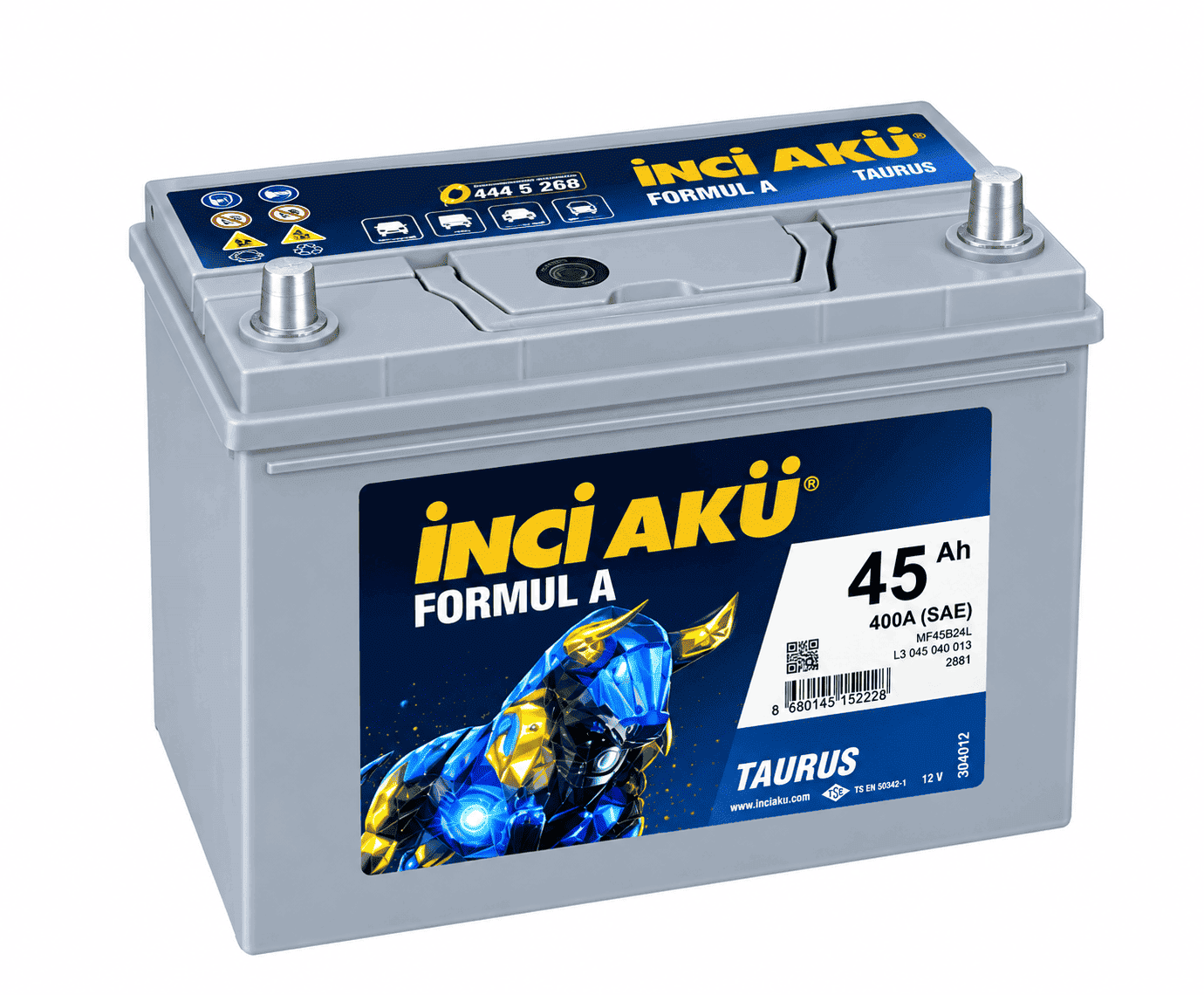 İnci 12V 45 Ah (Amper) 400 A (SAE) Dar Japon Akü