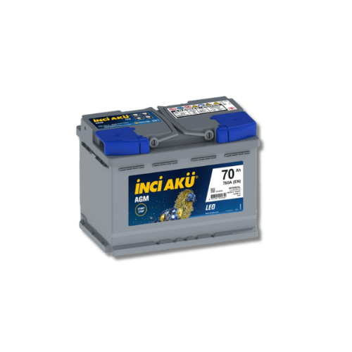 İnci 12V 70 Ah (Amper) Start Stop AGM Leo Akü (3 Yıl Garantili)
