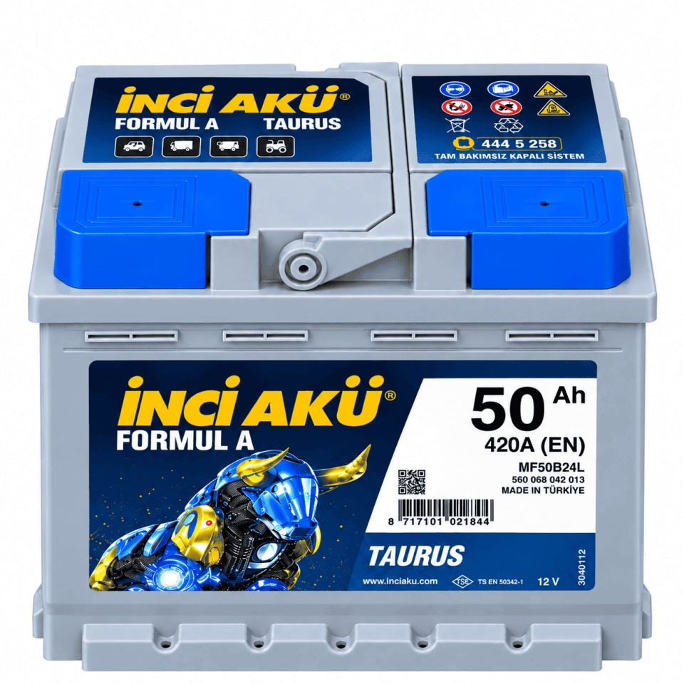 İnci 12V 50 Ah (Amper) 420 A (EN) Formul A Taurus Akü