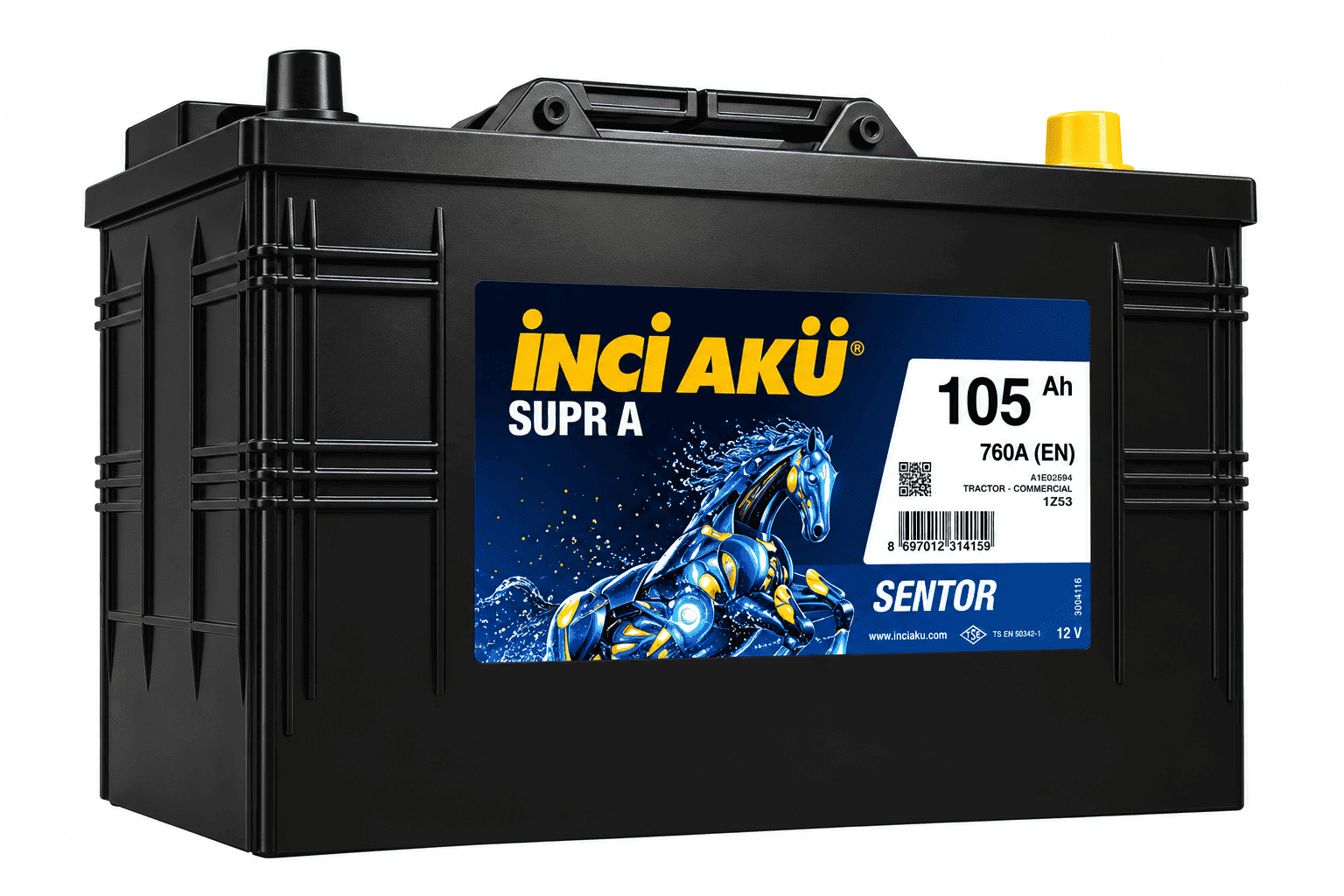 İnci 12V 105 Ah (Amper) 760 A (EN) Supr A Sentor Akü