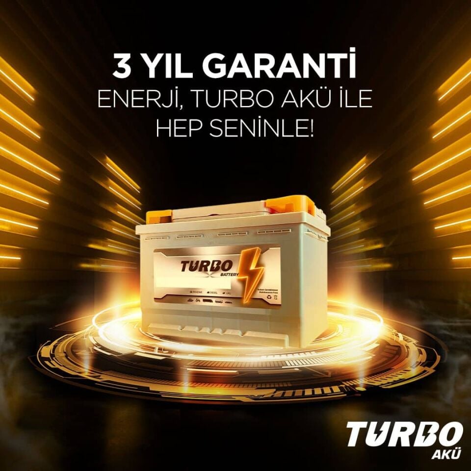 Turbo 12V 62 Ah (Amper) 600 A (EN) Akü (3 Yıl Garantili)