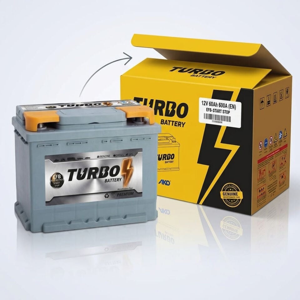 Turbo 12V 60 Ah (Amper) Start Stop EFB Akü