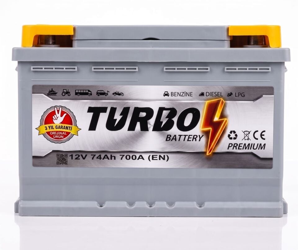 Turbo 12V 74 Ah (Amper) 700 A (EN) Akü (3 Yıl Garantili)