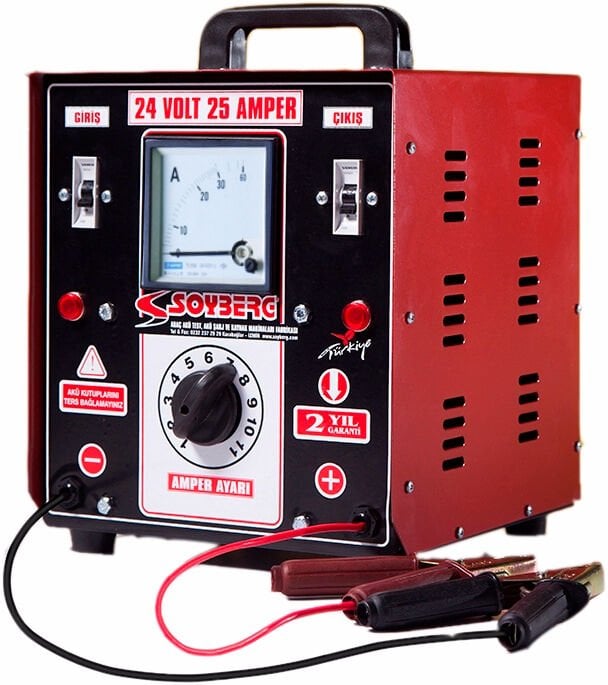 Soyberg 24 Volt 25 Amper Akü Şarj Cihazı (İki Akülük)