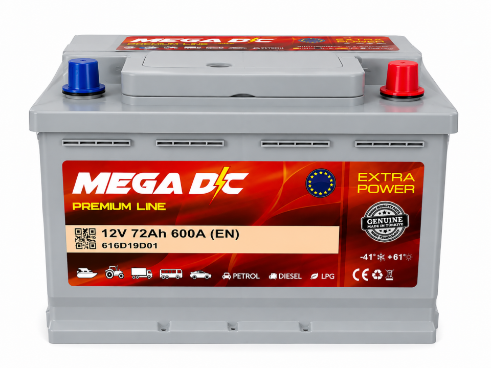 Mega DC 12V 72 Ah (Amper) Akü