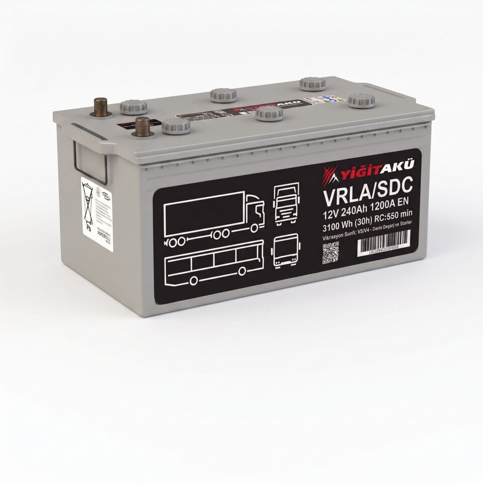 Yiğit 12V 240 Ah (Amper) 1200A (EN) VRLA SDC Akü
